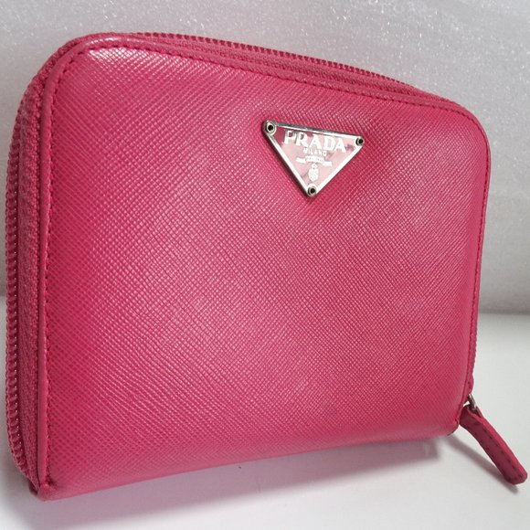 Prada Handbags - Auth PRADA Triangle Zip Clutch Wallet Bifold Purse